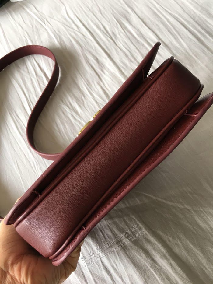 CELINE女包 byhedi新品系列 box皮女單肩包 倒雙C字蝴蝶黃銅鎖扣 賽琳斜挎包  sl2068